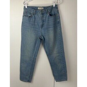 Free People We The Free Size 29 Light Wash High Rise Mom Jeans Tapered Leg